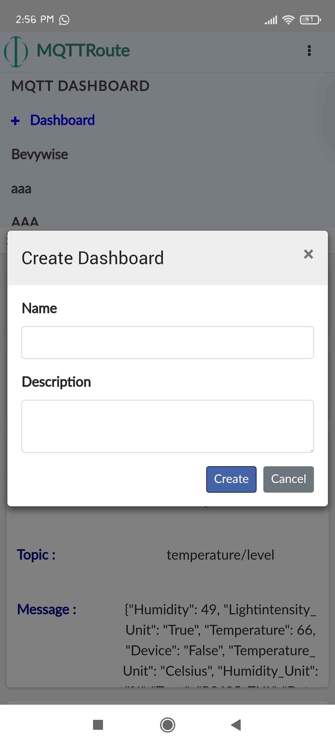 create dashboard
